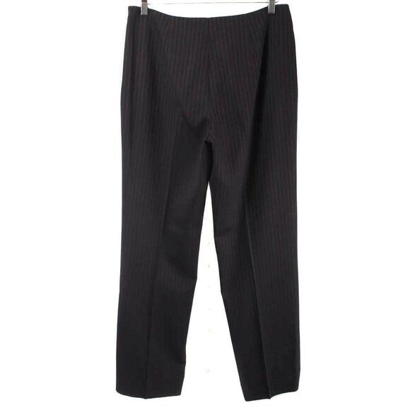 ESCADA Black with Red Pinstripe Wool Dress Pants Women's Size 42/12 - Picture 2 of 3